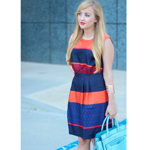 LOFT Mosaic Colorblock Dress! Size 2P - Picture 5 of 5